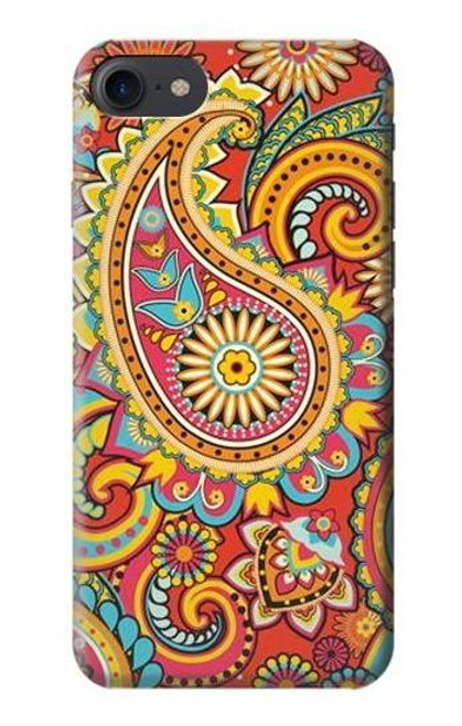 W3402 Floral Paisley Seamless Etui Coque Housse et Flip Housse Cuir pour iPhone 7, iPhone 8, iPhone SE (2020) (2022)