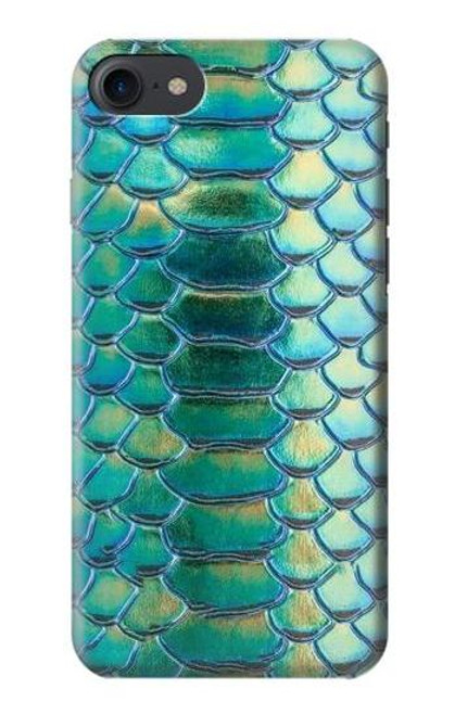 W3414 Vert Serpent Échelle graphique Imprimer Etui Coque Housse et Flip Housse Cuir pour iPhone 7, iPhone 8, iPhone SE (2020) (2022)