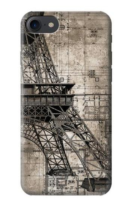 W3416 Plan Tour Eiffel Etui Coque Housse et Flip Housse Cuir pour iPhone 7, iPhone 8, iPhone SE (2020) (2022)