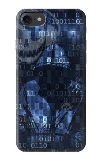 W3431 Numérique Cyber ​​code Hacker Etui Coque Housse et Flip Housse Cuir pour iPhone 7, iPhone 8, iPhone SE (2020) (2022)