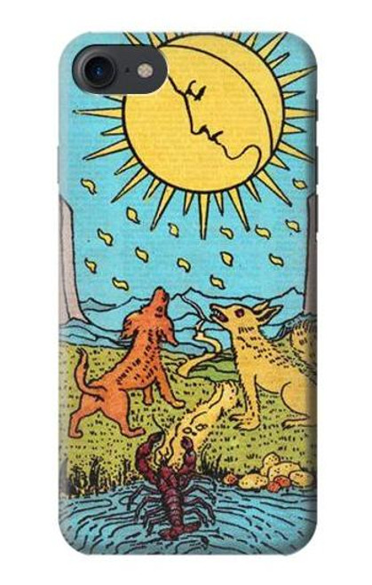 W3435 Carte de tarot Lune Etui Coque Housse et Flip Housse Cuir pour iPhone 7, iPhone 8, iPhone SE (2020) (2022)