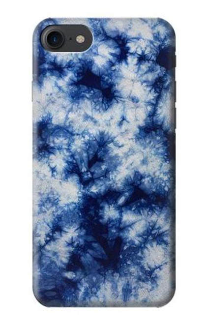 W3439 Tissu Indigo Tie Dye Etui Coque Housse et Flip Housse Cuir pour iPhone 7, iPhone 8, iPhone SE (2020) (2022)