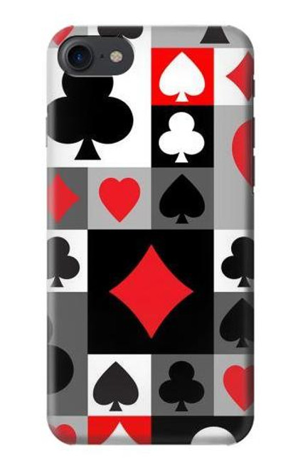 W3463 Costume Poker Carte Etui Coque Housse et Flip Housse Cuir pour iPhone 7, iPhone 8, iPhone SE (2020) (2022)