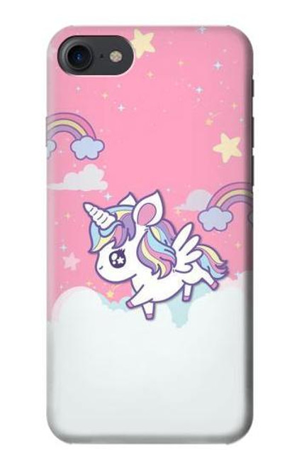 W3518 Licorne Dessin animé Etui Coque Housse et Flip Housse Cuir pour iPhone 7, iPhone 8, iPhone SE (2020) (2022)