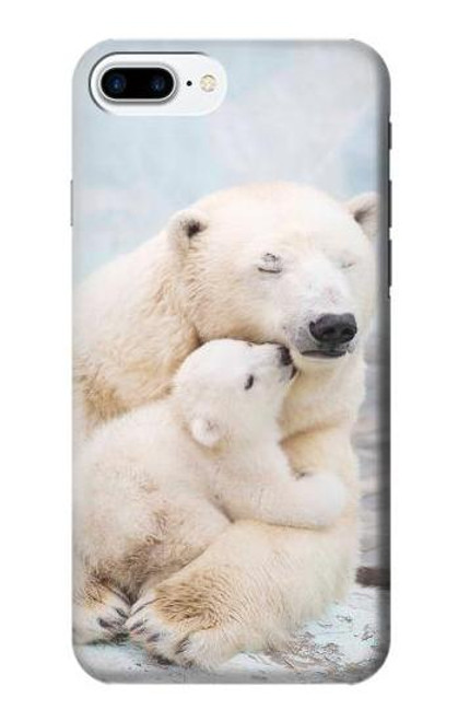 W3373 Famille d'ours polaire Etui Coque Housse et Flip Housse Cuir pour iPhone 7 Plus, iPhone 8 Plus