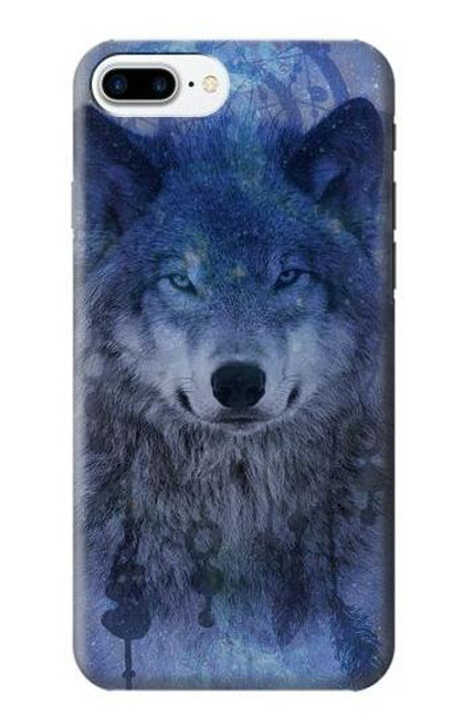 W3410 Loup Dream Catcher Etui Coque Housse et Flip Housse Cuir pour iPhone 7 Plus, iPhone 8 Plus