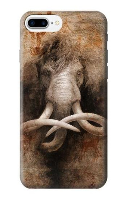 W3427 Mammoth Ancient Art la Grotte Etui Coque Housse et Flip Housse Cuir pour iPhone 7 Plus, iPhone 8 Plus