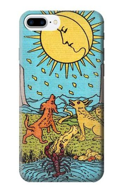 W3435 Carte de tarot Lune Etui Coque Housse et Flip Housse Cuir pour iPhone 7 Plus, iPhone 8 Plus