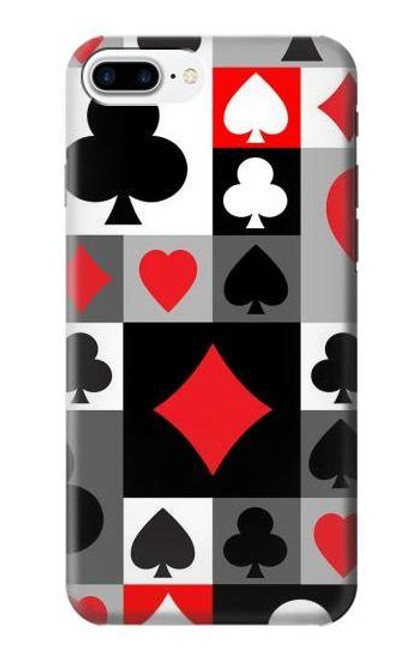 W3463 Costume Poker Carte Etui Coque Housse et Flip Housse Cuir pour iPhone 7 Plus, iPhone 8 Plus