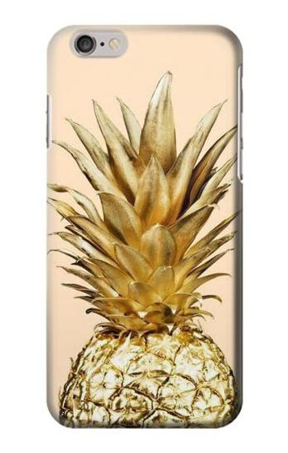 W3490 ananas or Etui Coque Housse et Flip Housse Cuir pour iPhone 6 6S