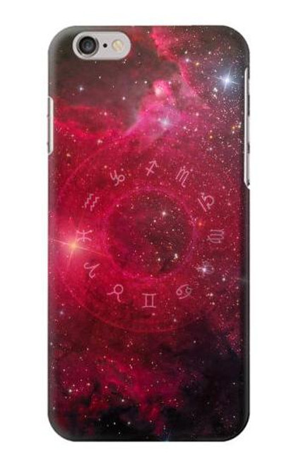 W3368 Zodiaque Rouge Galaxie Etui Coque Housse et Flip Housse Cuir pour iPhone 6 Plus, iPhone 6s Plus