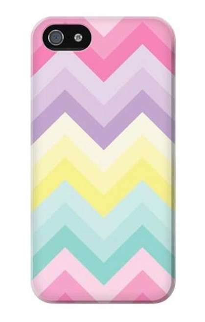 W3514 Arc en ciel Zigzag Etui Coque Housse et Flip Housse Cuir pour iPhone 5 5S SE