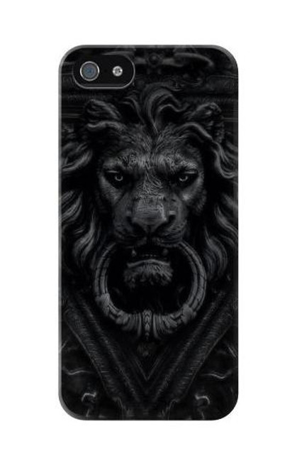 W3619 Lion noir gothique Etui Coque Housse et Flip Housse Cuir pour iPhone 5C