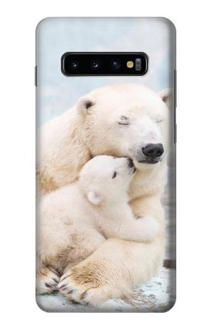 W3373 Famille d'ours polaire Etui Coque Housse et Flip Housse Cuir pour Samsung Galaxy S10 Plus