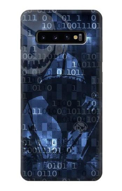 W3431 Numérique Cyber ​​code Hacker Etui Coque Housse et Flip Housse Cuir pour Samsung Galaxy S10 Plus