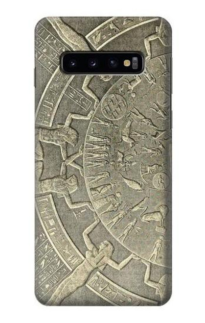 W3396 Dendérah Zodiaque Egypte ancienne Etui Coque Housse et Flip Housse Cuir pour Samsung Galaxy S10