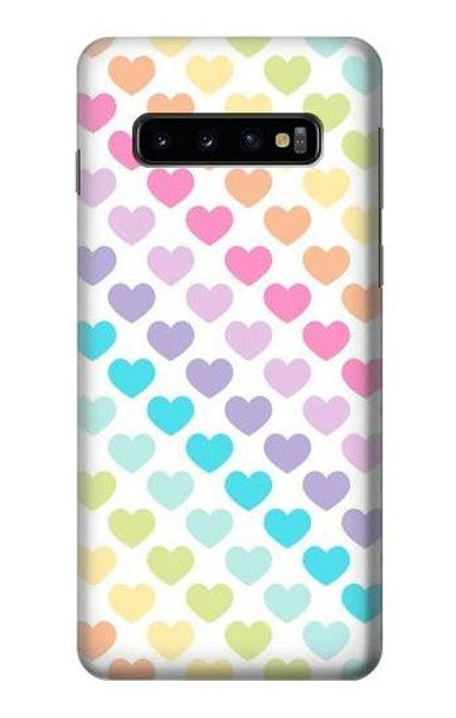 W3499 Motif coloré coeur Etui Coque Housse et Flip Housse Cuir pour Samsung Galaxy S10