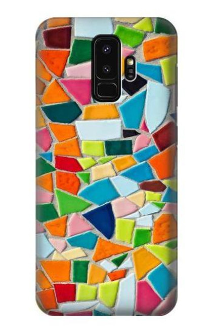 W3391 Art abstrait carreaux de mosaïque graphique Etui Coque Housse et Flip Housse Cuir pour Samsung Galaxy S9 Plus