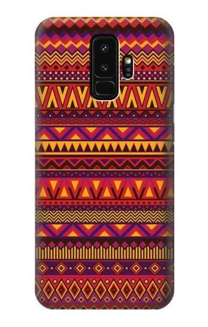 W3404 Aztèques Motif Etui Coque Housse et Flip Housse Cuir pour Samsung Galaxy S9 Plus