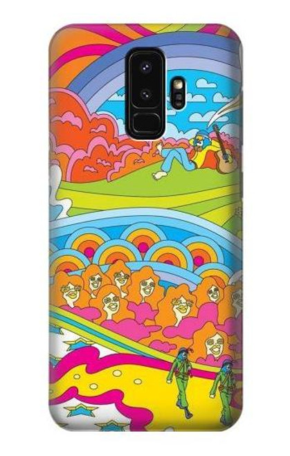 W3407 hippie Art Etui Coque Housse et Flip Housse Cuir pour Samsung Galaxy S9 Plus