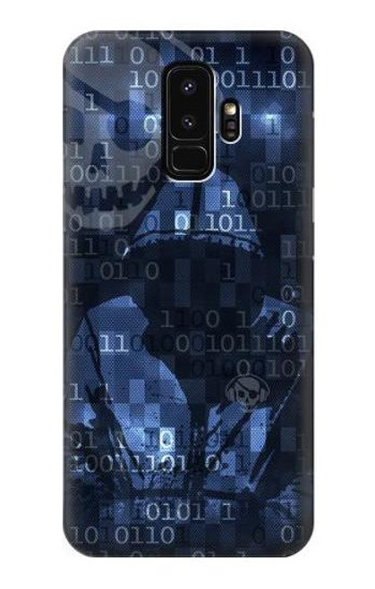 W3431 Numérique Cyber ​​code Hacker Etui Coque Housse et Flip Housse Cuir pour Samsung Galaxy S9 Plus