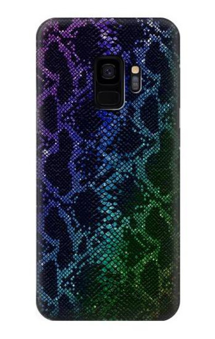 W3366 Arc en ciel Python graphique Imprimer Peau Etui Coque Housse et Flip Housse Cuir pour Samsung Galaxy S9