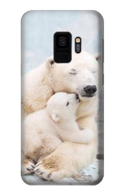 W3373 Famille d'ours polaire Etui Coque Housse et Flip Housse Cuir pour Samsung Galaxy S9