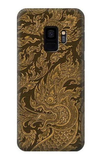 W3382 Thai Art Naga Etui Coque Housse et Flip Housse Cuir pour Samsung Galaxy S9