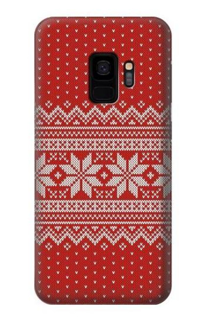 W3384 Motif d'hiver sans couture tricot Etui Coque Housse et Flip Housse Cuir pour Samsung Galaxy S9