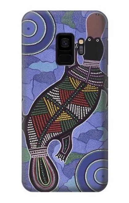 W3387 Platypus Art aborigène d'Australie Etui Coque Housse et Flip Housse Cuir pour Samsung Galaxy S9