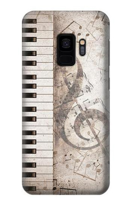 W3390 Note de musique Etui Coque Housse et Flip Housse Cuir pour Samsung Galaxy S9