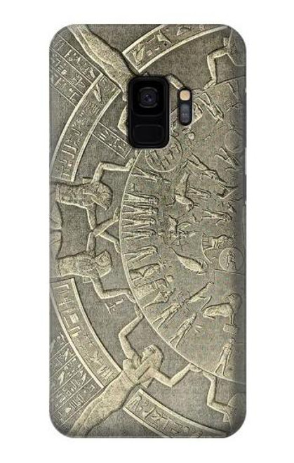 W3396 Dendérah Zodiaque Egypte ancienne Etui Coque Housse et Flip Housse Cuir pour Samsung Galaxy S9