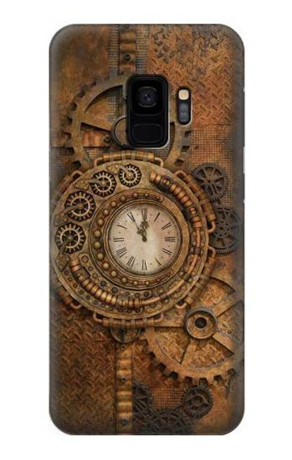 W3401 Horloge vitesse Steampunk Etui Coque Housse et Flip Housse Cuir pour Samsung Galaxy S9