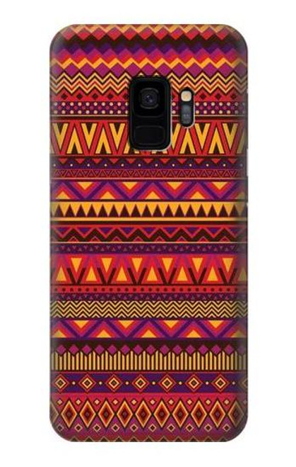 W3404 Aztèques Motif Etui Coque Housse et Flip Housse Cuir pour Samsung Galaxy S9