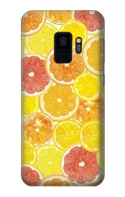 W3408 citron Etui Coque Housse et Flip Housse Cuir pour Samsung Galaxy S9