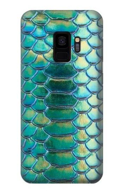 W3414 Vert Serpent Échelle graphique Imprimer Etui Coque Housse et Flip Housse Cuir pour Samsung Galaxy S9