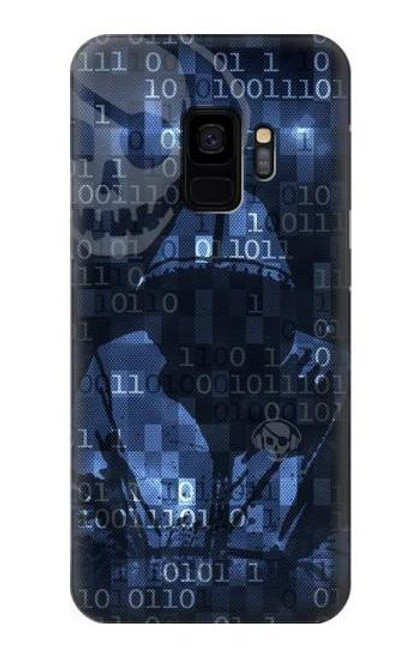 W3431 Numérique Cyber ​​code Hacker Etui Coque Housse et Flip Housse Cuir pour Samsung Galaxy S9