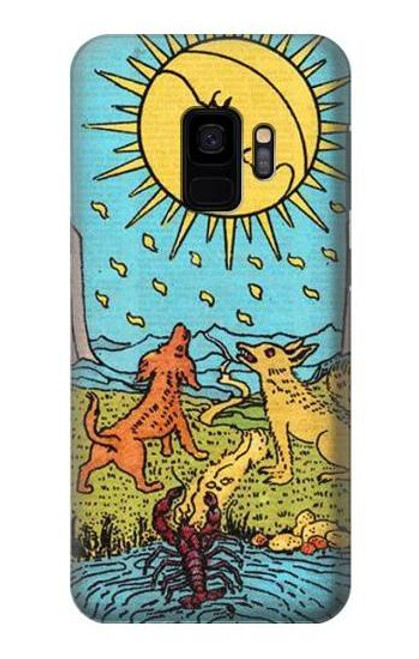 W3435 Carte de tarot Lune Etui Coque Housse et Flip Housse Cuir pour Samsung Galaxy S9