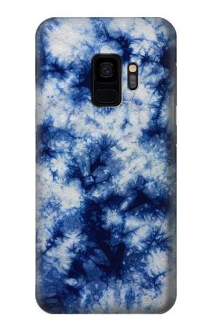 W3439 Tissu Indigo Tie Dye Etui Coque Housse et Flip Housse Cuir pour Samsung Galaxy S9