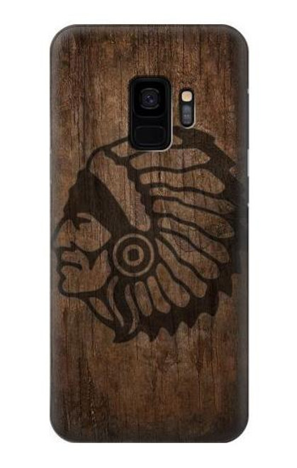 W3443 Tête indienne Etui Coque Housse et Flip Housse Cuir pour Samsung Galaxy S9