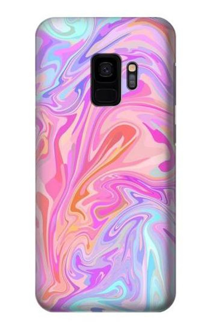 W3444 Art numérique liquide coloré Etui Coque Housse et Flip Housse Cuir pour Samsung Galaxy S9