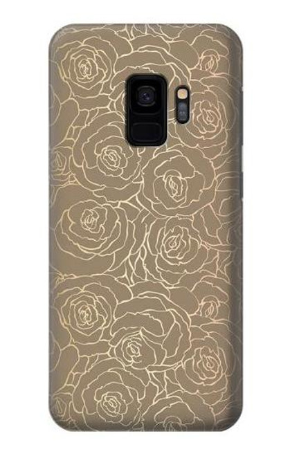 W3466 Motif Rose d'or Etui Coque Housse et Flip Housse Cuir pour Samsung Galaxy S9