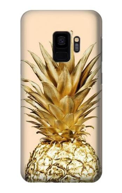 W3490 ananas or Etui Coque Housse et Flip Housse Cuir pour Samsung Galaxy S9