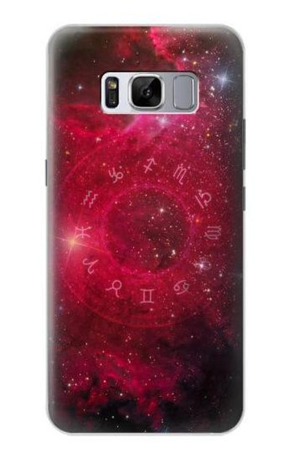 W3368 Zodiaque Rouge Galaxie Etui Coque Housse et Flip Housse Cuir pour Samsung Galaxy S8 Plus