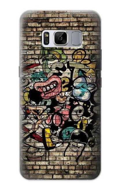 W3394 Graffiti mur Etui Coque Housse et Flip Housse Cuir pour Samsung Galaxy S8