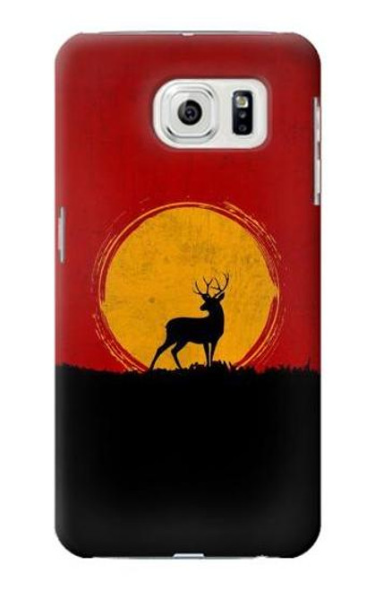 W3513 Coucher de soleil de Deer Etui Coque Housse et Flip Housse Cuir pour Samsung Galaxy S7 Edge