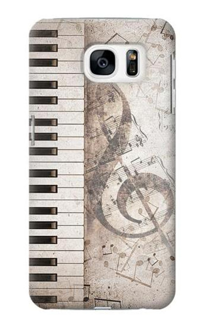 W3390 Note de musique Etui Coque Housse et Flip Housse Cuir pour Samsung Galaxy S7