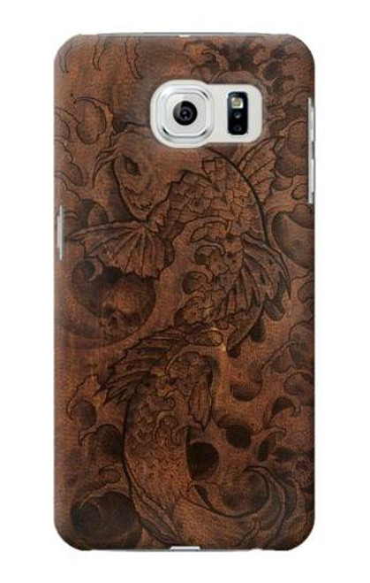 W3405 Graphique poisson Tatouage cuir Imprimer Etui Coque Housse et Flip Housse Cuir pour Samsung Galaxy S6