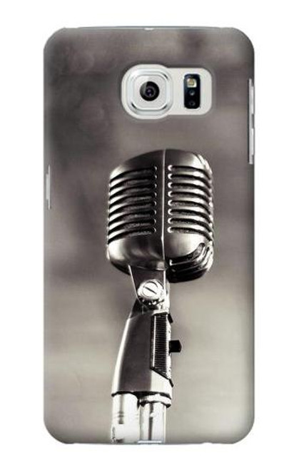 W3495 Microphone millésimé Etui Coque Housse et Flip Housse Cuir pour Samsung Galaxy S6