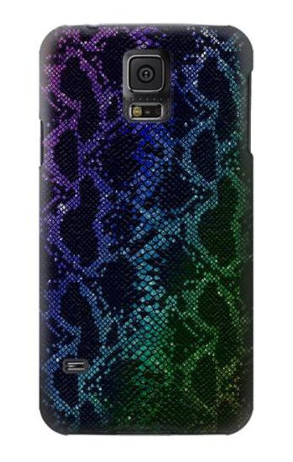 W3366 Arc en ciel Python graphique Imprimer Peau Etui Coque Housse et Flip Housse Cuir pour Samsung Galaxy S5